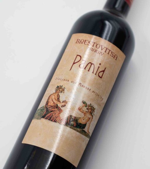 detail fľaše bulharského vína Brestovitsa Pamid