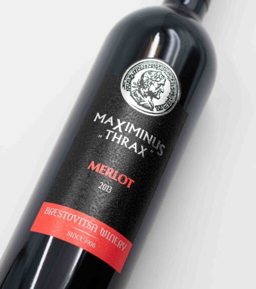 obrázok fľaše bulharského vína Maximinus Thrax Merlot